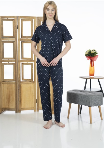 24151 Kadın Kısa Kol Boydan Düğmeli Gömlek Pijama Takımı fiyatları