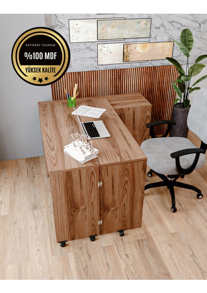 Rafineri Çalışma Masası Dolaplı Açılır Katlanır Masa Mdf modelleri