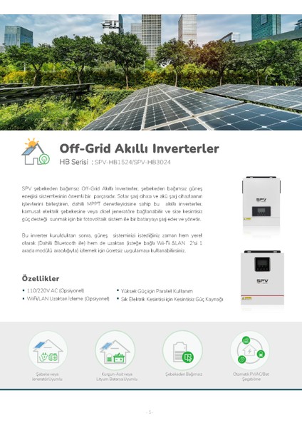 3000 Watt (3kw) 24V Mppt Off Grid Akıllı Inverter-HB3024