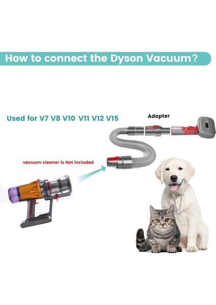 Pet Köpek Bakım Seti Dyson Vakum V7 V8 V10 V11 V12 V15, Köpek Bakım Fırçası Eki, Köpek Saç Bakım Araçları (Yurt Dışından) fırsatları