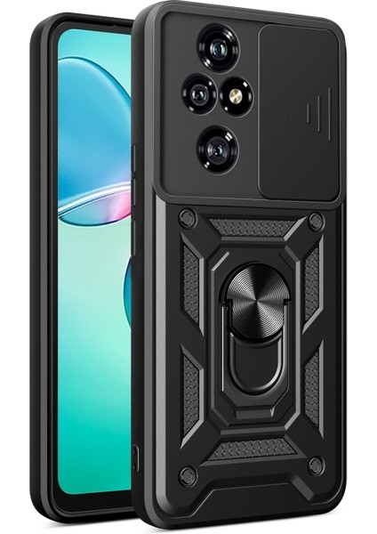 Honor 200 Pro Kılıf Kamera Korumalı Yüzüklü Standlı Armor Pars Kapak