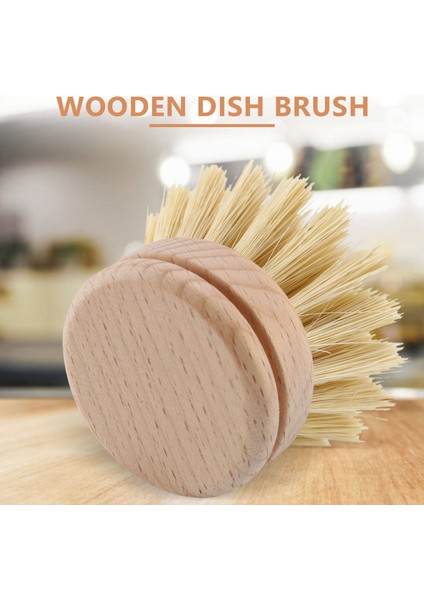 Bulaşık Fırçası, Bulaşık Fırçası, 6 Adet Yedek Fırça Başlıkları Ahşap Temizleme Bulaşık Fırçası Doldurulabilir Mutfak Kayın (Yurt Dışından) fırsatları