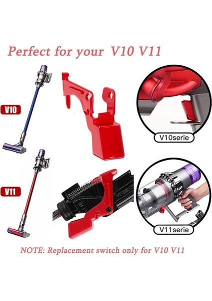V11V10 Elektrikli Süpürge Onarım Parçaları Için Yedek Anahtar Tornavida Aksesuarları ile Ekstra Güçlü Tetik Güç Düğmesi (Yurt Dışından)