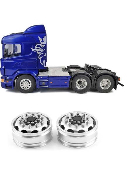 Metal Ön Arka Tekerlek Jant Hub Tamiya Kamyon Için 1/14 Rc Traktör Römork Kargo Araba Tekerlekleri Lastikleri, Arka 44 Mm, 2 Adet (Yurt Dışından)