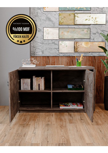 Rafineri Çalışma Masası Dolaplı Açılır Katlanır Masa Mdf