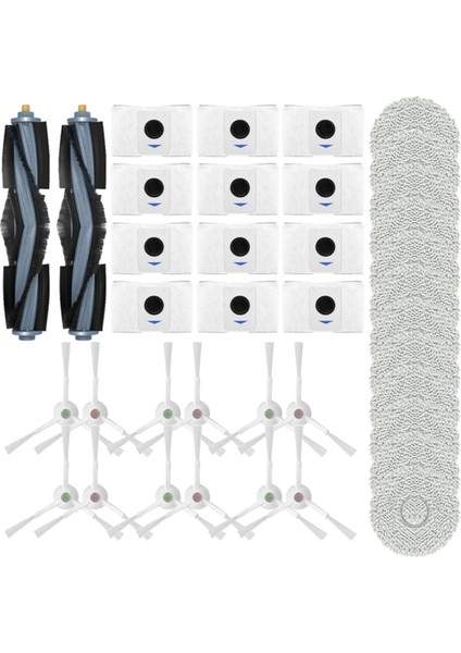Deebot Için T20/T20 MAX/T20 Pro Ana Silindir Yan Fırça Paspas Bezleri Paçavra Toz Torbası Aksesuarları Yedek Parça Kiti (Yurt Dışından)
