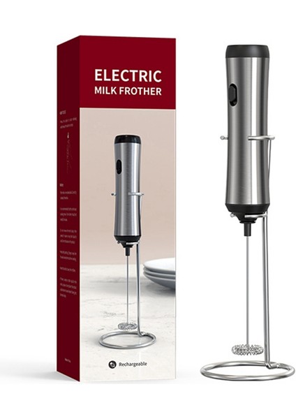 Taşınabilir Şarj Edilebilir Elektrikli Süt Köpürtücü Köpük Makinesi El Köpürtücü Yüksek Hızlı Içecek Mikser Kahve Köpürtücü Değnek B (Yurt Dışından)