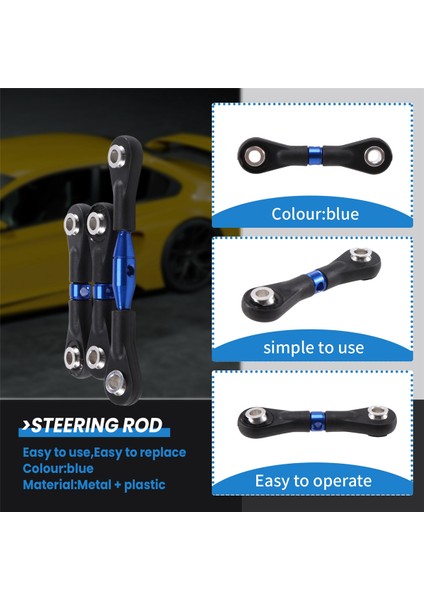 3 Adet Metal Direksiyon Çubuğu Bağlantı Çubuğu Rot Tamiya Tt-01 TT01 1/10 Rc Araba Yükseltme Parçaları Aksesuarları, Mavi (Yurt Dışından) fırsatları