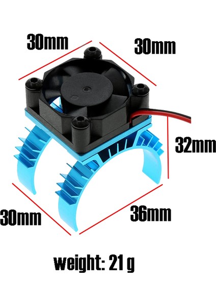 Rc Parçaları Elektrikli Araba Motor Soğutucu Kapağı + Soğutma Fanı 1/10 Tamiya TT02 Rc Araba 540 550 3650 Motor Isı Emici, Mavi (Yurt Dışından)