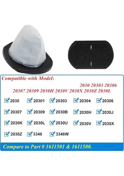 4 Paket 2030 Filtreleri Bissell Vakum Modelleri 2030, 2030B, 2030J, 2030K, 2030L, 2030H Için Yedek Parça, 1611501 Parçasıyla Karşılaştırın (Yurt Dışından)