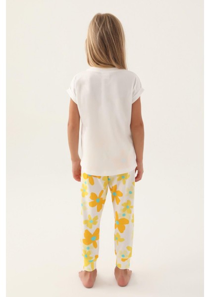 3394 Today Krem Kız Çocuk Pijama Takımı