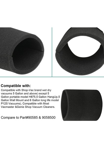 90350 Filtre ve 90585 Köpük Filtre, 5 Galon ve Üzeri Islak Kuru Elektrikli Süpürgelere Uygun, Parça 90304 ile Uyumlu (Yurt Dışından) fırsatları