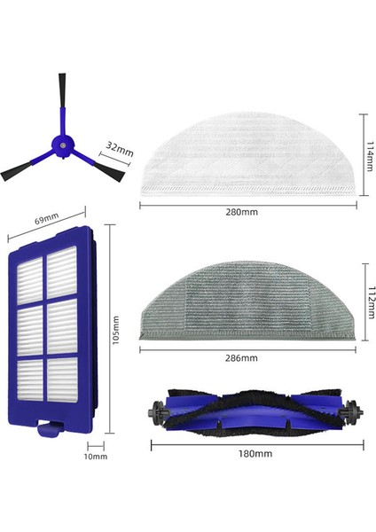 Robot Süpürge X8 Aksesuarları Için Ana Fırça, Yan Fırça, Filtre ve Paspas Bezi (Yurt Dışından) fiyatları