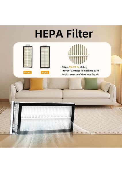 Q8 Max /q8 Max+ Robotlu Süpürge Ana Yan Fırça Hepa Filtre Paspas Bezleri Paçavra Toz Torbası Aksesuarları (Yurt Dışından) modelleri