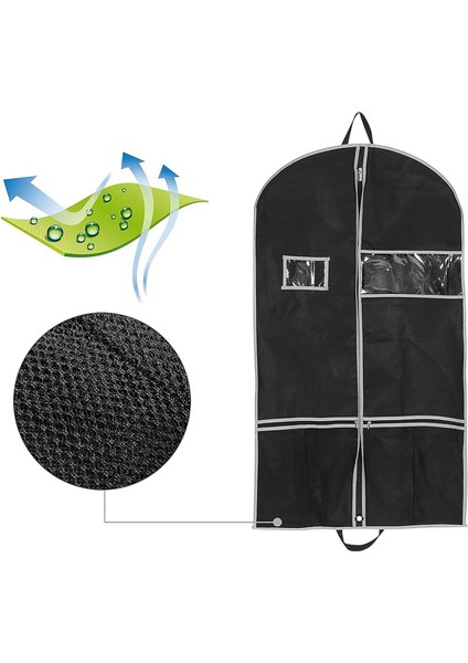 Seyahat Için Takım Elbise Çantası, Erkekler Için Takım Elbise Taşıyıcı 2 Örgü Cepli ve Seyahat Dolabı Için 1 Pvc Cepli Nefes Alabilen Giysi Çantası (Yurt Dışından) fırsatları