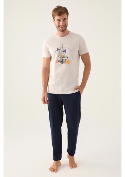 2991 Erkek Home Taş Pijama Takımı