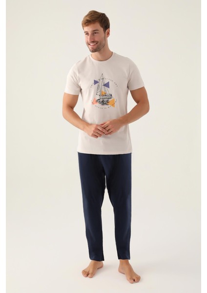 2991 Erkek Home Taş Pijama Takımı modelleri
