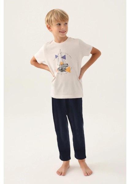 2991 Erkek Home Taş Çocuk Pijama Takımı