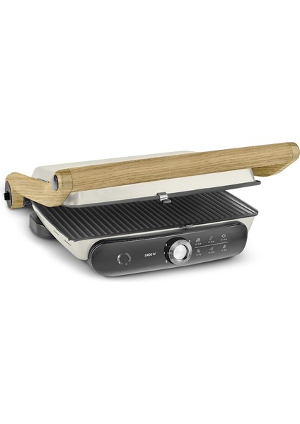 Gastro Grill Pro 2400W Izgara ve Tost Makinesi Wood Craft 6 Dilim Kapasiteli