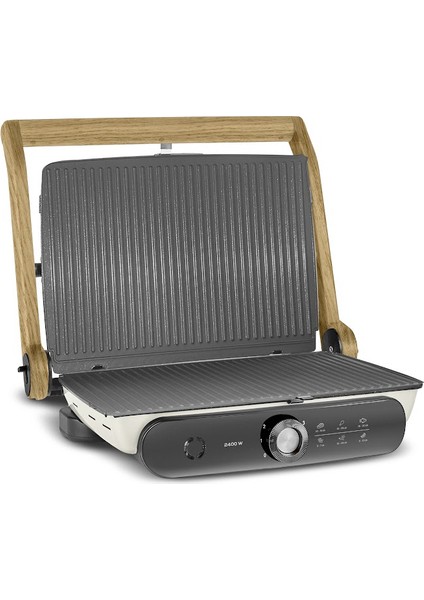 Gastro Grill Pro 2400W Izgara ve Tost Makinesi Wood Craft 6 Dilim Kapasiteli fırsatları