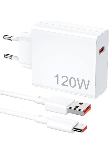Şarj Aleti Hızlı Güvenli Şarj 120W USB Type C Uçlu Kablolu Şarj Aleti