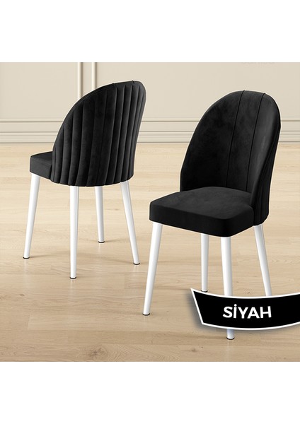 Mara Serisi 4 Adet Babyface Kumaş Beyaz Metal Ayak Mutfak Sandalyesi fiyatları