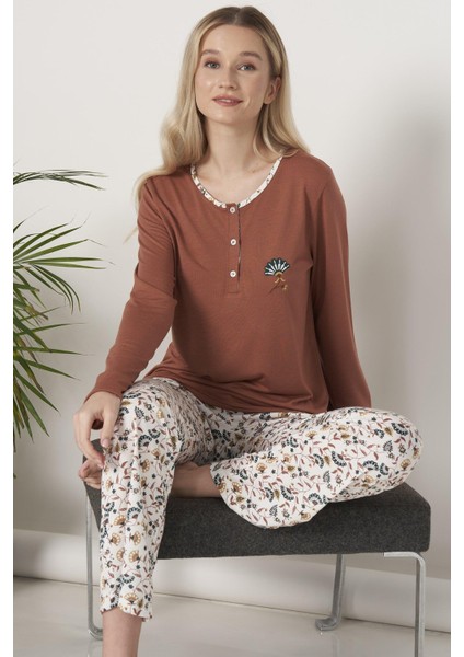 1618 Kadın Uzun Kollu Pijama Takım