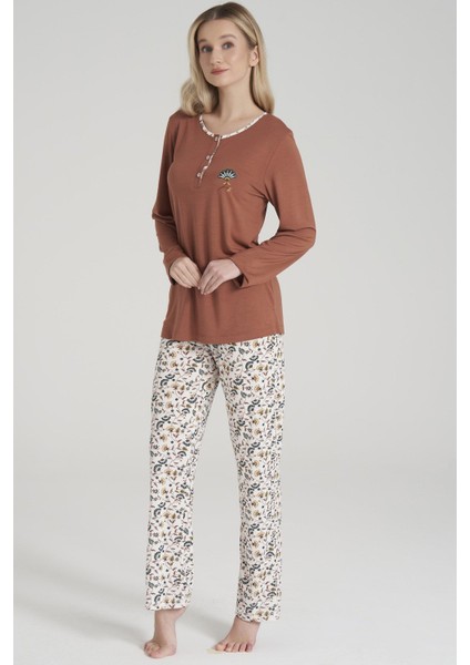 1618 Kadın Uzun Kollu Pijama Takım