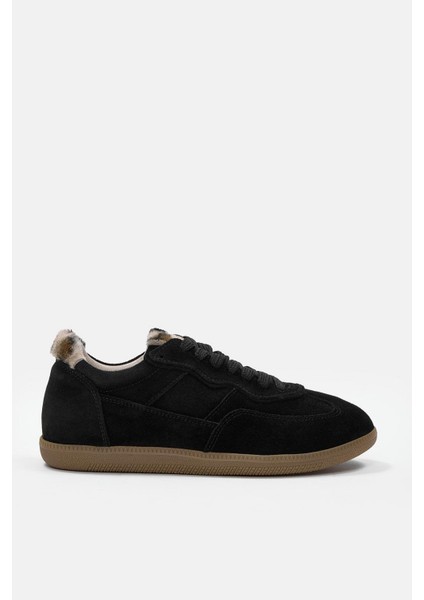 Mina Siyah Süet Hakiki Deri Kadın Sneaker