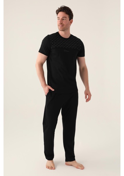 3010 Büyük Beden The Erkek Kısa Kollu Pijama Takımı