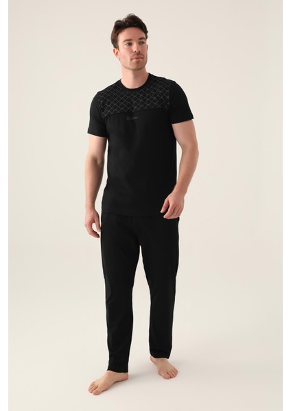 3010 Büyük Beden The Erkek Kısa Kollu Pijama Takımı