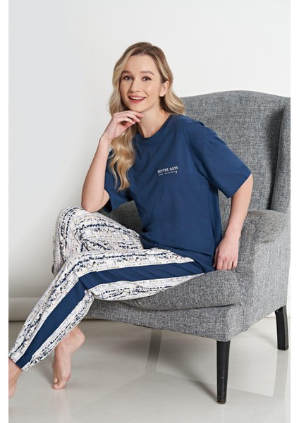 1682 Kadın Kısa Kollu Pijama Takım