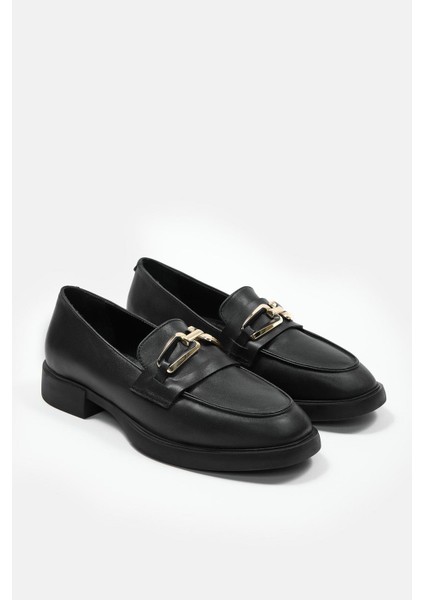 Jimena Siyah Hakiki Deri Kadın Loafer indirimleri