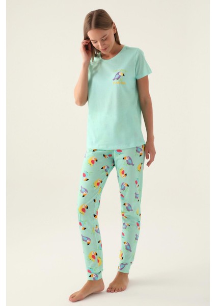 3403 Callım Kadın Kısa Kol Pijama Takımı