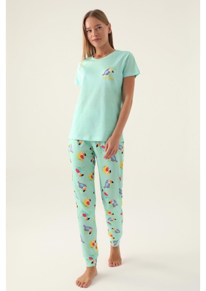 3403 Callım Kadın Kısa Kol Pijama Takımı