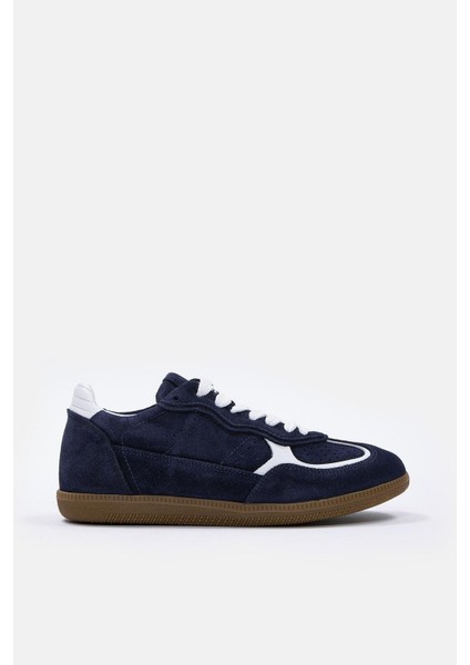 Team Lacivert Süet Hakiki Deri Kadın Sneaker