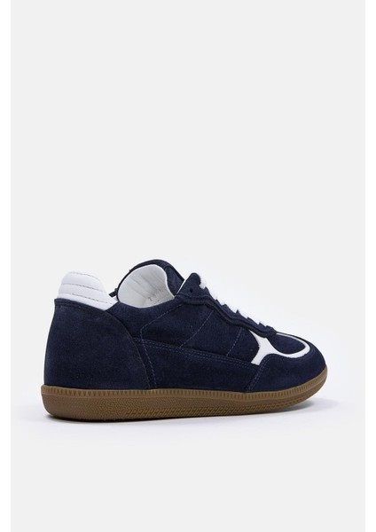 Team Lacivert Süet Hakiki Deri Kadın Sneaker