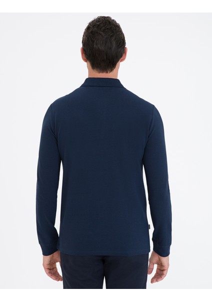 Erkek Lacivert Slim Fit Basic Sweatshirt 50241551-VR033
