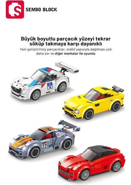 Sembo Block Porsche 918 Rsr Yarış Arabası 179 Parça Yapı Blokları LEGO ile Uyumlu (607050)