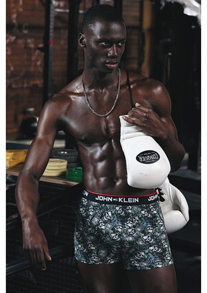 Cazibella Iskeletor Desenli Lastikli Erkek Boxer