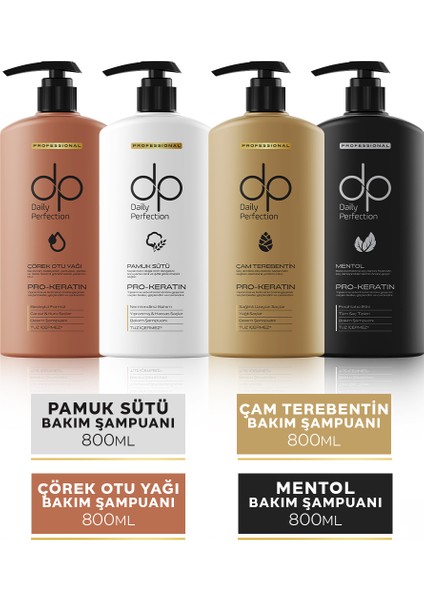 Dp Daily Perfection  4'lü Set Şampuan 800 ml