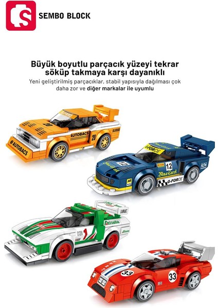 Lancia Stratos Yarış Arabası 209 Parça Yapı Blokları LEGO ile Uyumlu (607064)