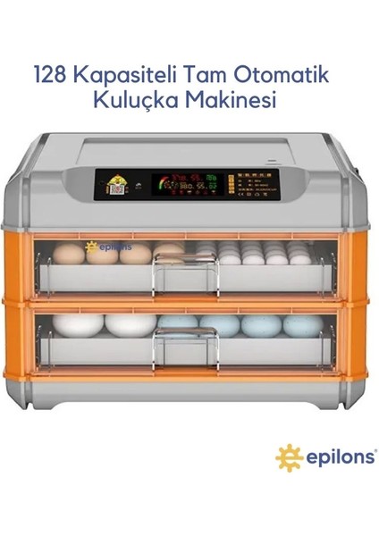 Kuluçka Makinesi EPO-128 Yumurtalık 5 Programlı Tam Otomatik Incubator