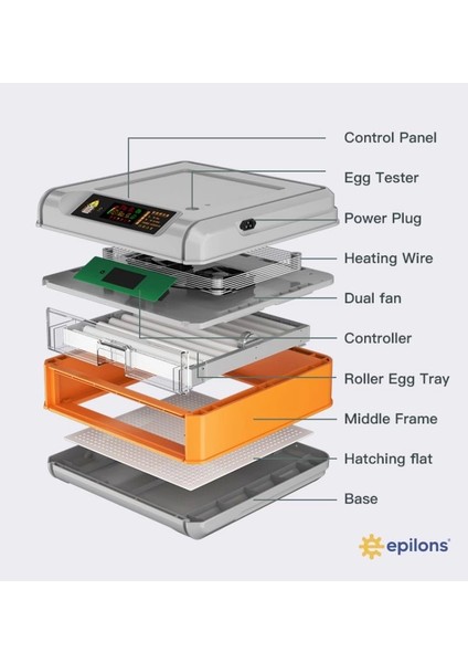 Kuluçka Makinesi EPO-128 Yumurtalık 5 Programlı Tam Otomatik Incubator