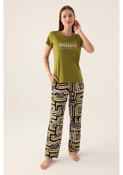 8817 Believe Kadın Kısa Kol Pijama Takımı modelleri