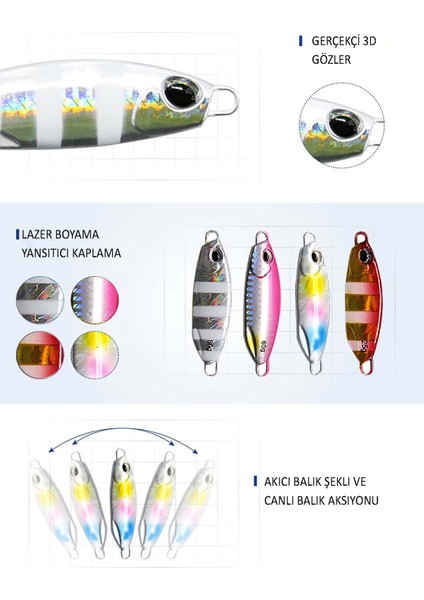 Leadfeed Jig LF50-RY -3 Adet- Jig Yem, 3d, Suni Yem, Hologramlı fırsatları