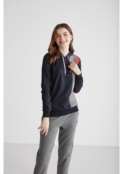 Assn. 16940 Kadın Kapşonlu Pijama Takımı