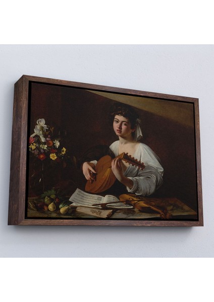 Çerçeveli Caravaggio - Latva Çalan Kadın TABLO-7143