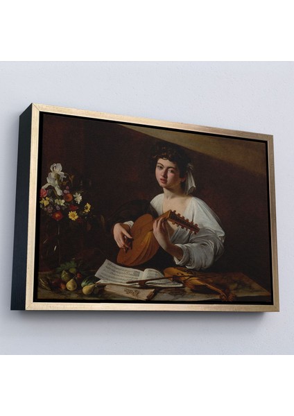 Çerçeveli Caravaggio - Latva Çalan Kadın TABLO-7143