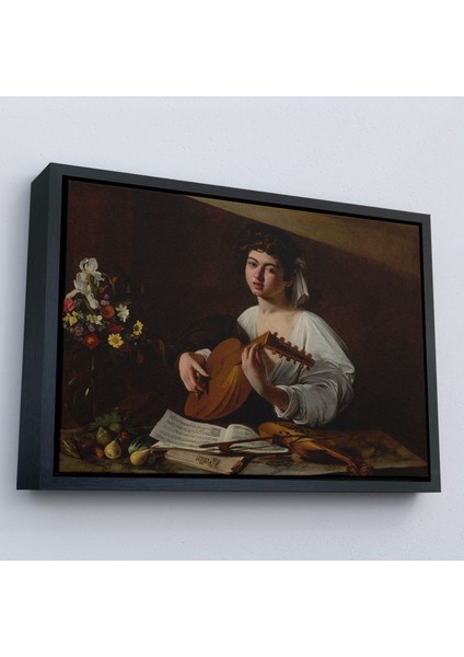 Çerçeveli Caravaggio - Latva Çalan Kadın TABLO-7143